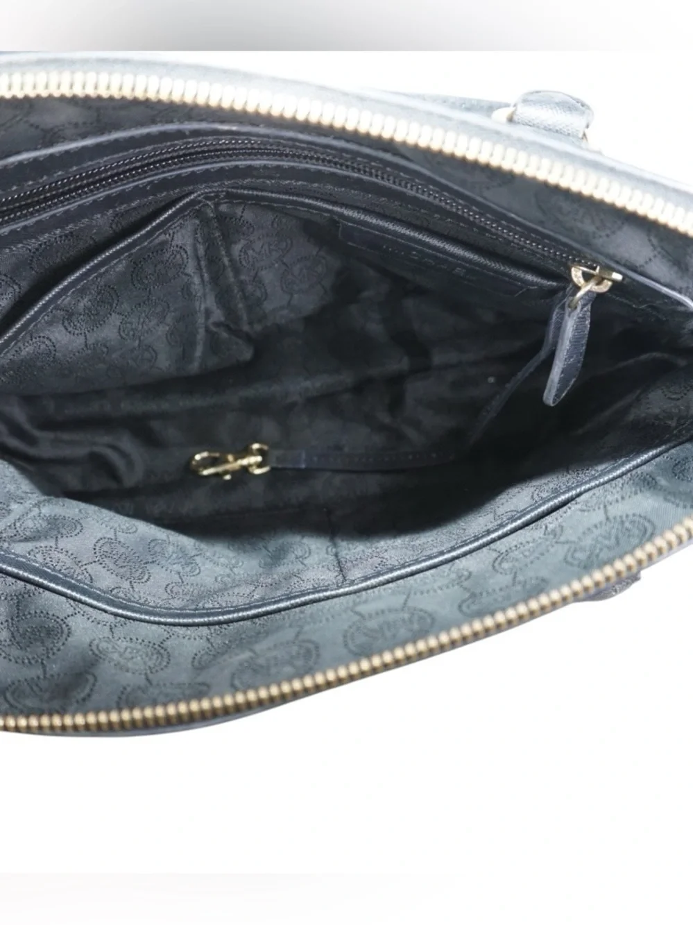 Michael Kors Cindy Black Dome Satchel with Gold Hardware Accents